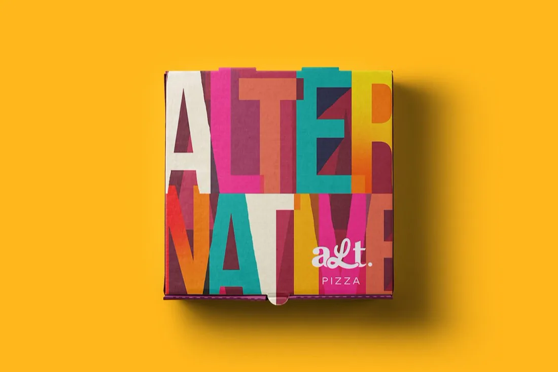 Alt Pizza packaging in layered type