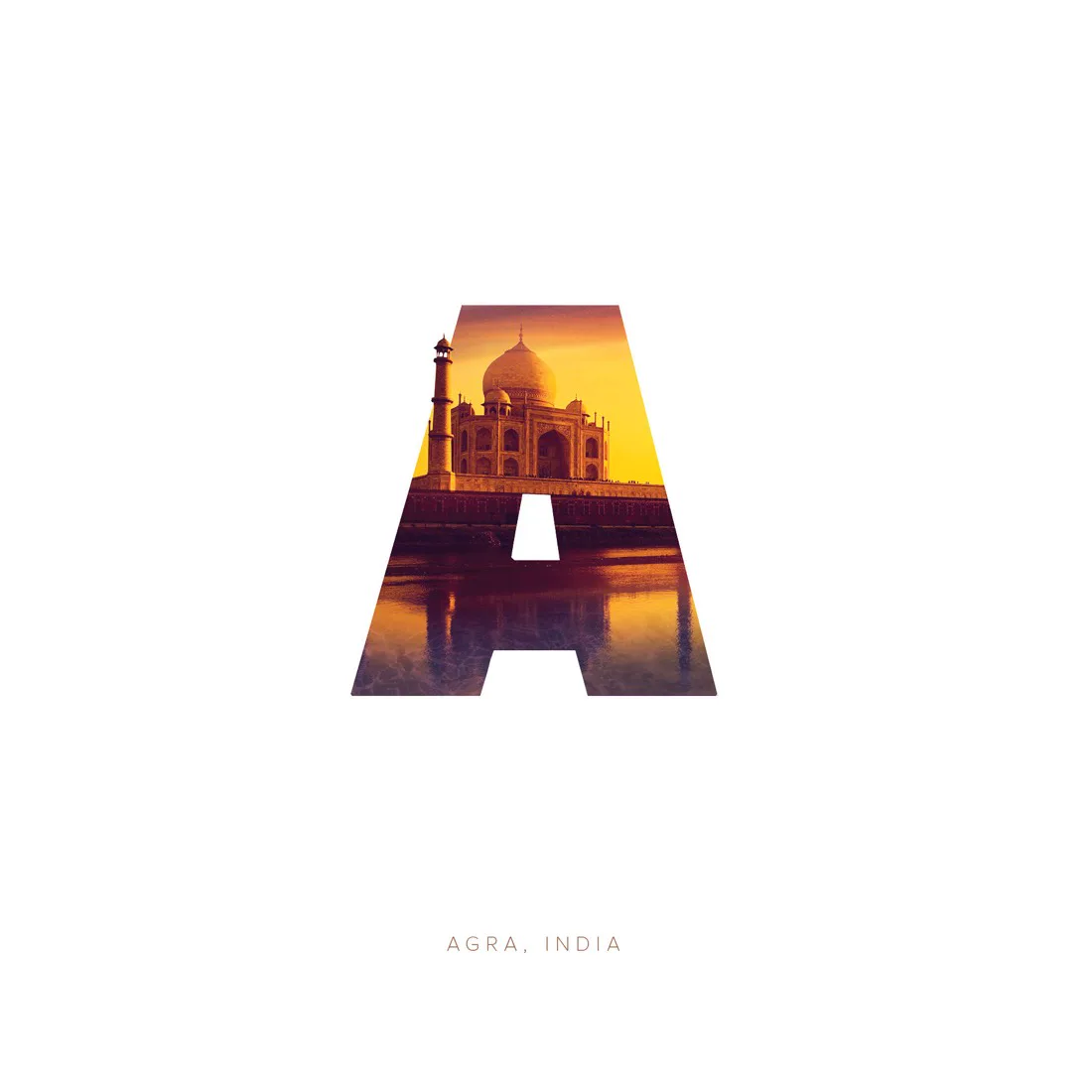 A letterform built from landmarks