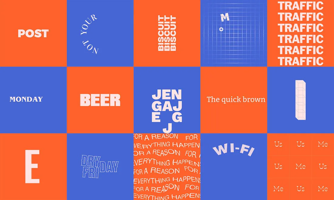 Kinetic typography frames