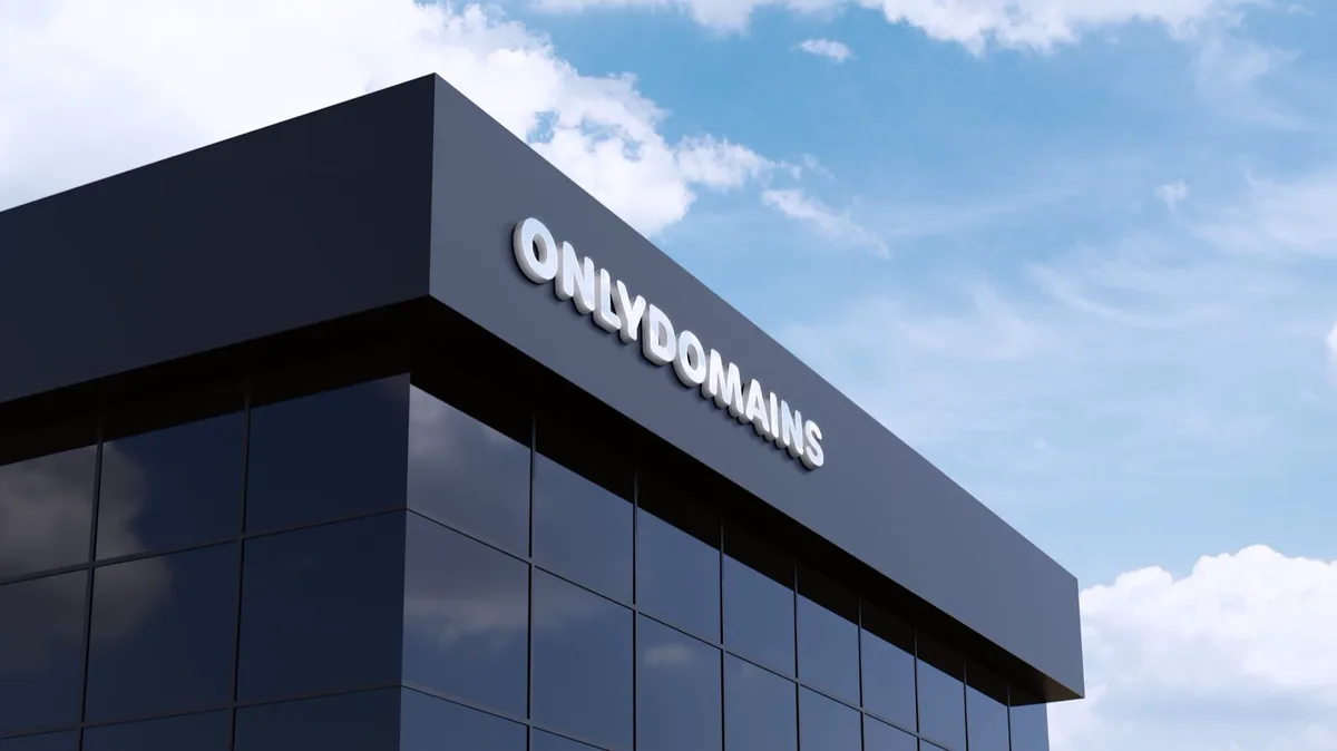 OnlyDomains signage on a building facade